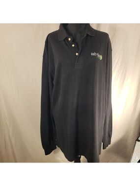 Salt & Lime Cabo Grill Logo Embroidered Black Long Sleeve Polo - XL